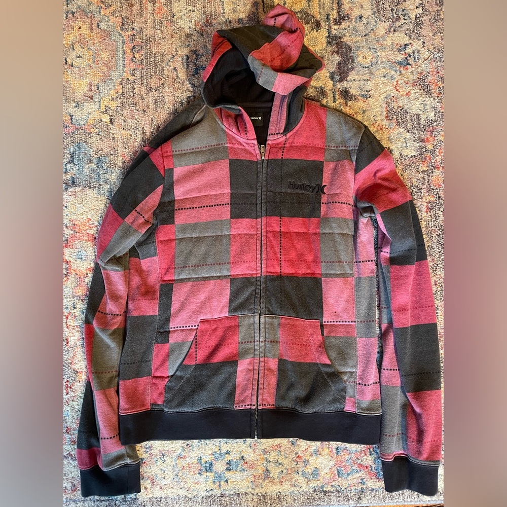 Hurley Black and Red Checkered thermal Jacket